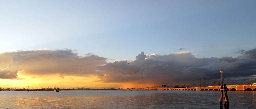 Ponte della Liberta' (Freedom bridge) at sunset Ponte della Liberta' (Freedom bridge) at sunset